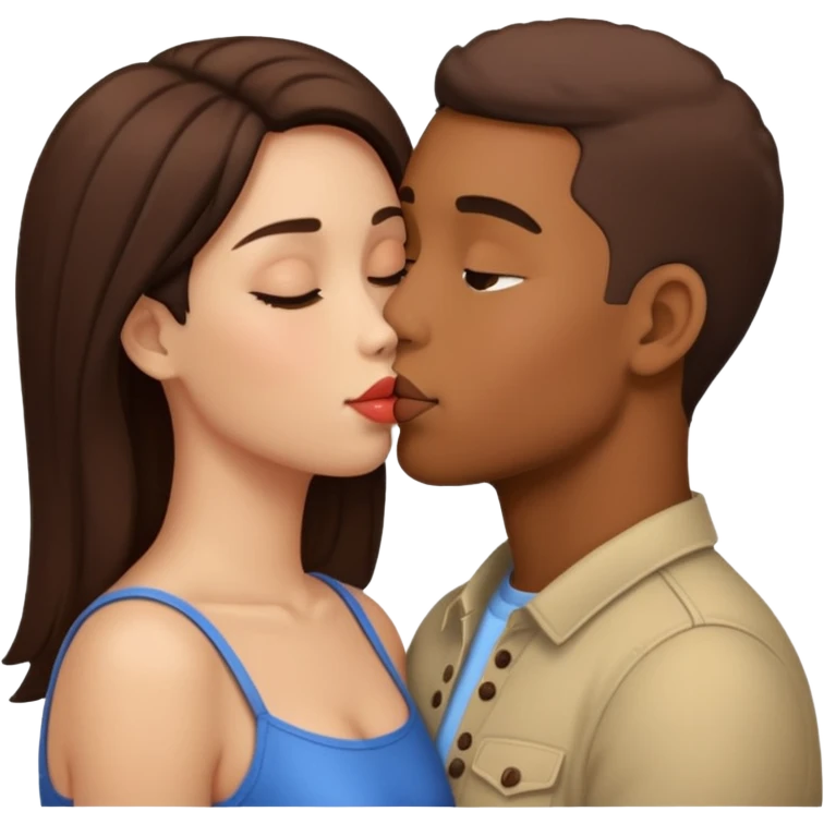 two people kissing, different skin tones emoji