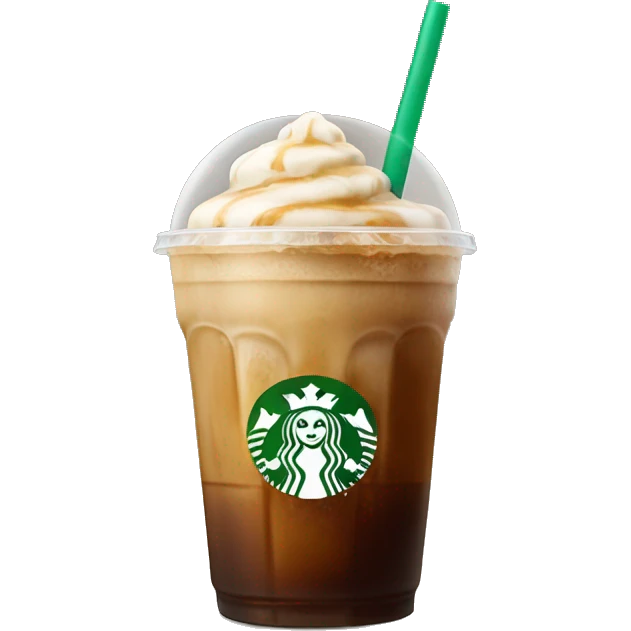 Starbuck ice coffee with ice cubes emoji