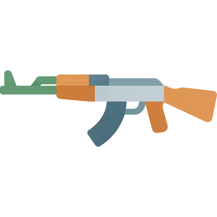 AK-47 rifle minimal flat emoji emoji