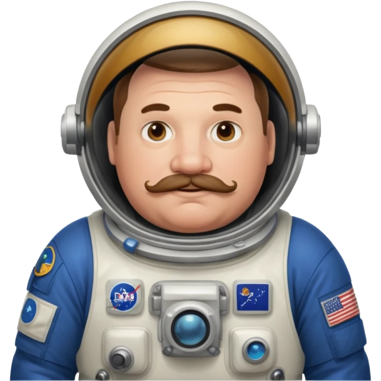 astronaut very fat man with moustache emoji