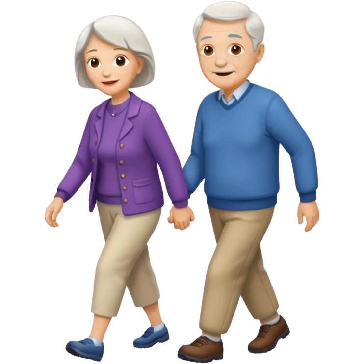 elderly couple walking emoji