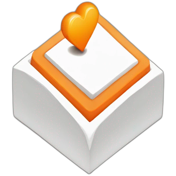 A white location point with an Orange heart in the middle emoji