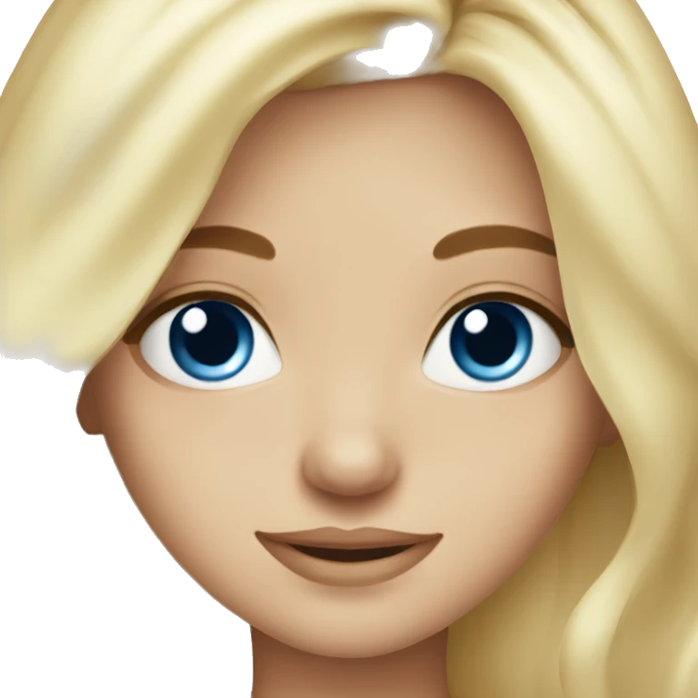Blond blue eyed girl doing skin care emoji