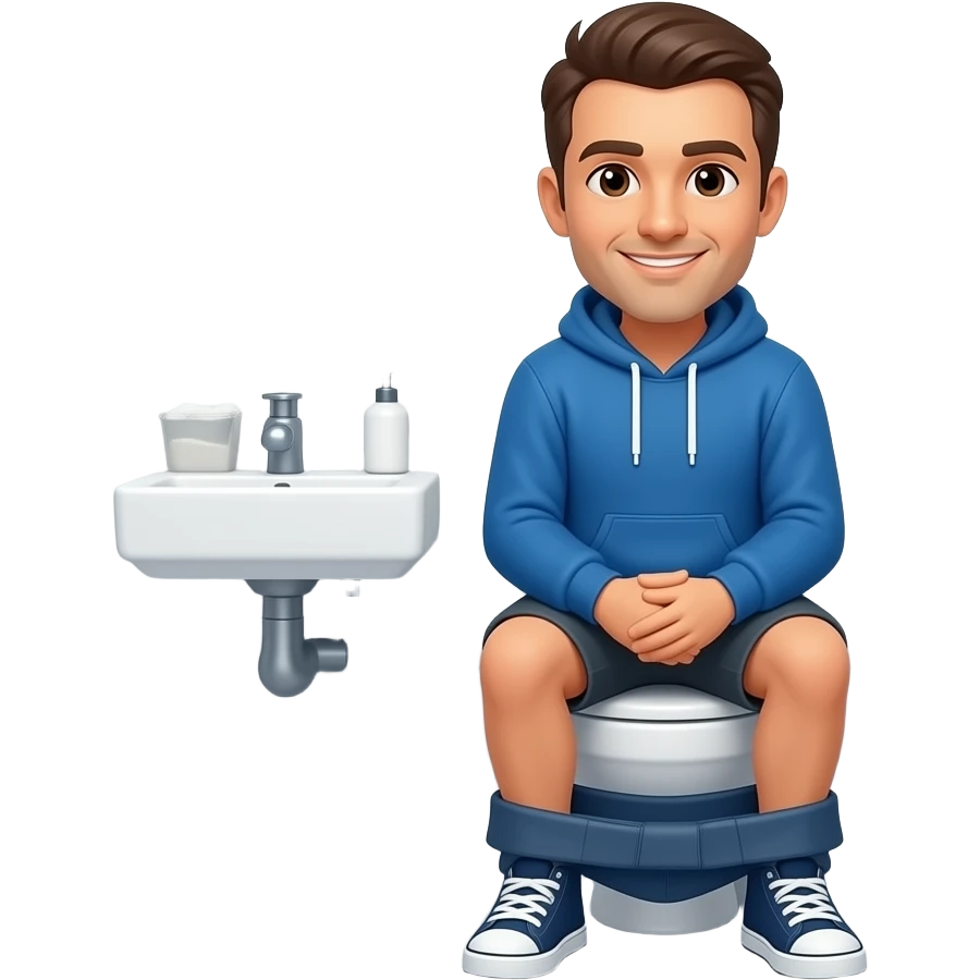 Man sitting in the washroom emoji