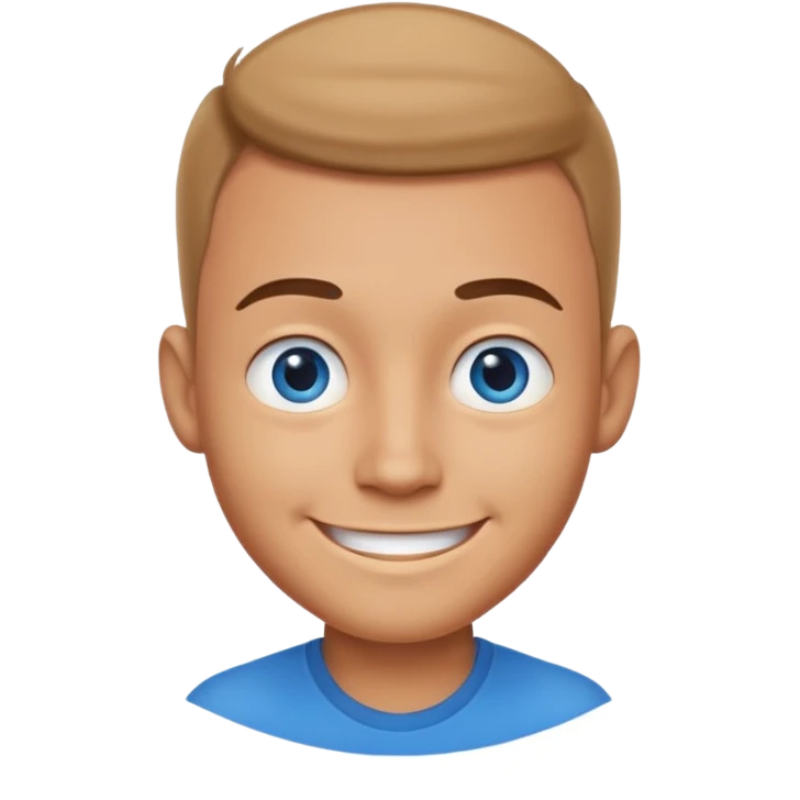very big head and small body proportion male cartoon emoji