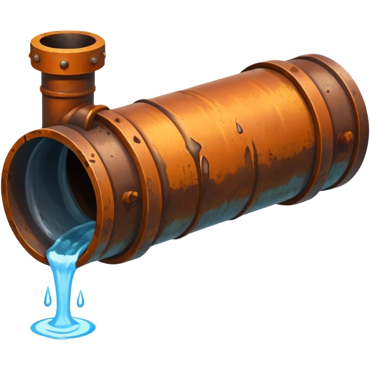 sewer steel pipe with leaking water  emoji