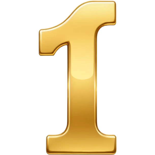 Number 1 with golden color emoji