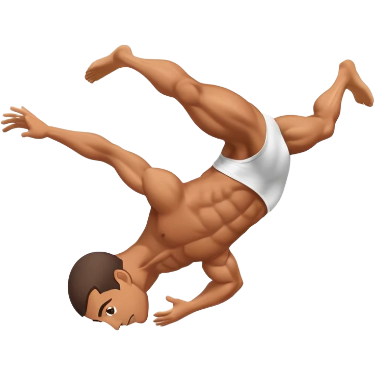 A guy doing a backflip emoji