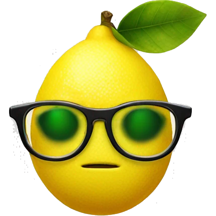 Lemon with a pair of glasses and no face emoji