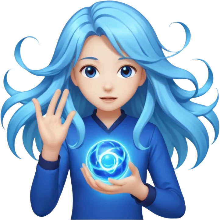 anime girl with power and magic emoji