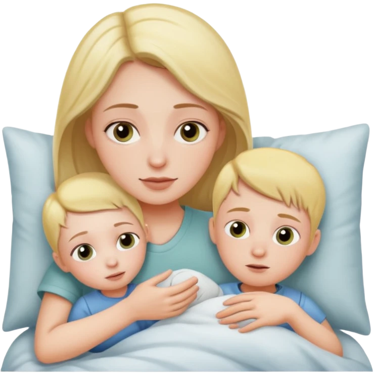 parent with dark circles caring for a child in bed emoji