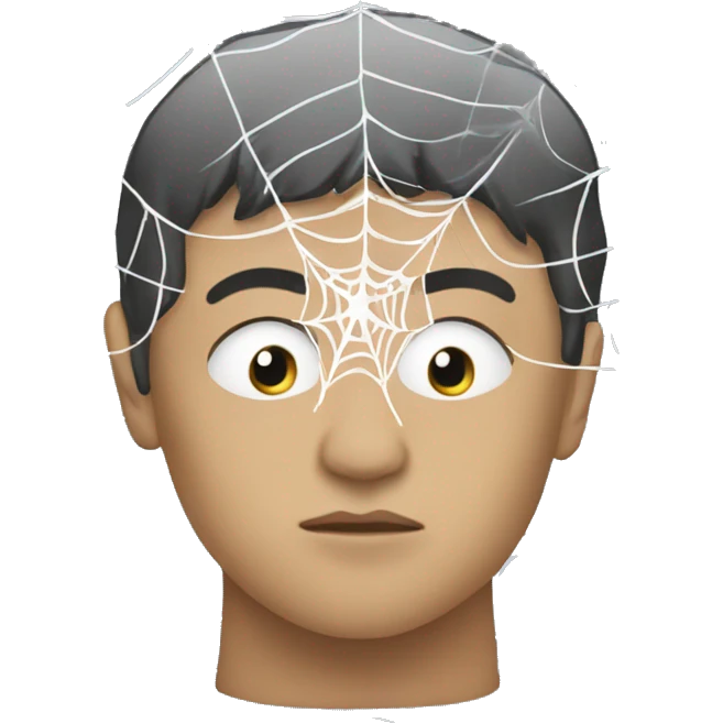 Inside head with spider web emoji