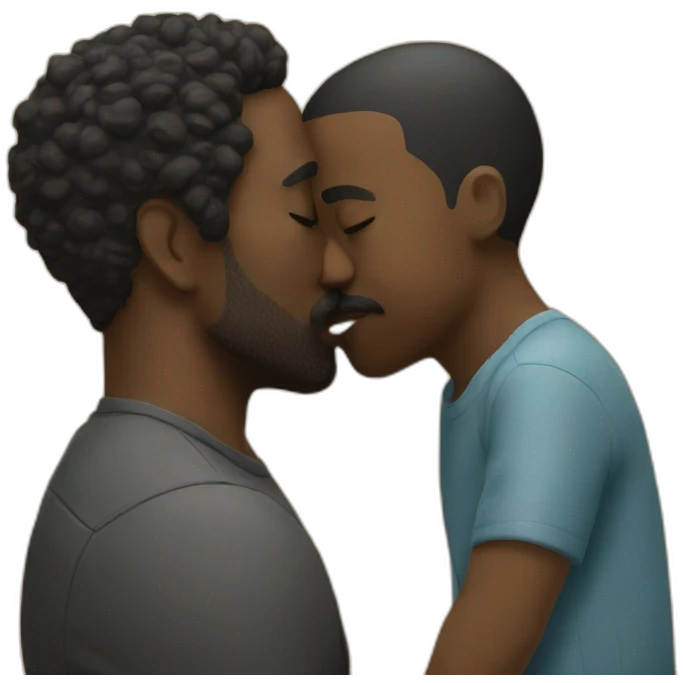 Black daddy kissing emoji