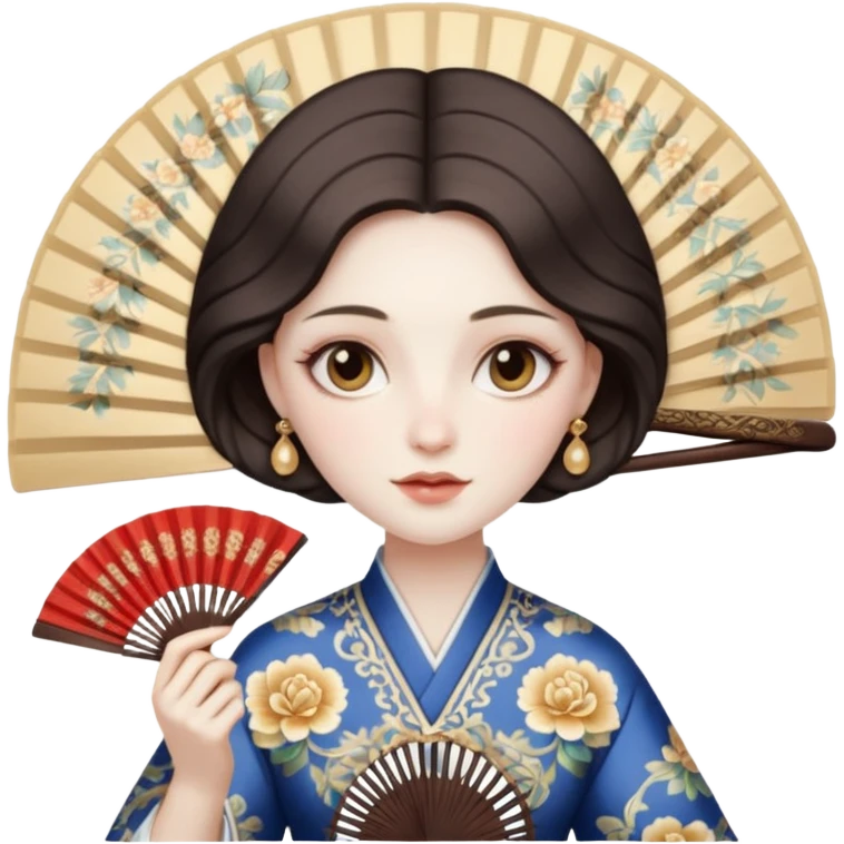 women with folding fan emoji