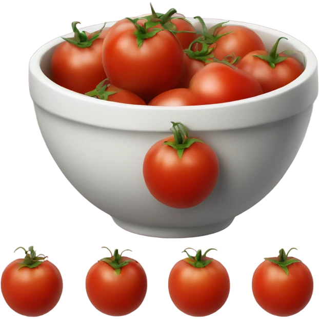 4 tomatoes in a bowl emoji