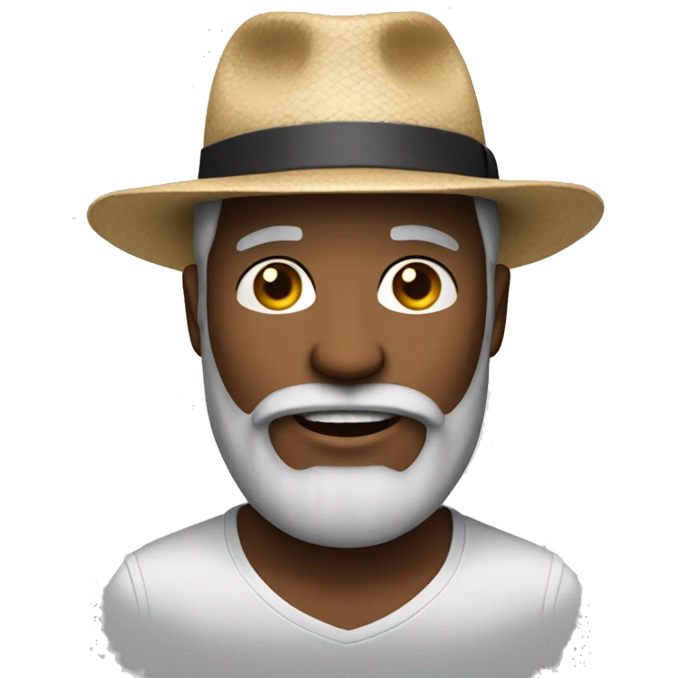  man with beard wearing panama hat emoji