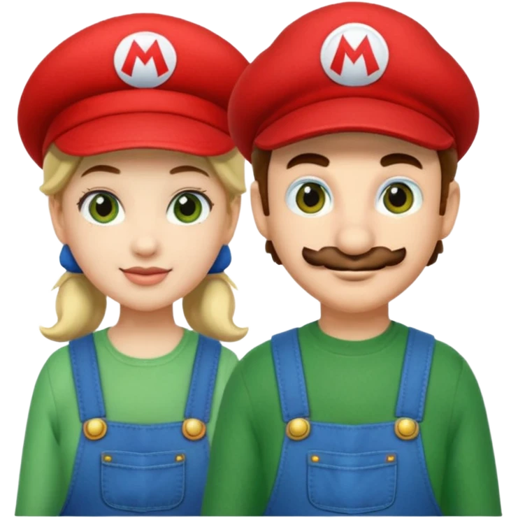 mario and luigi - one is a girl and one is a normal mario bro emoji
