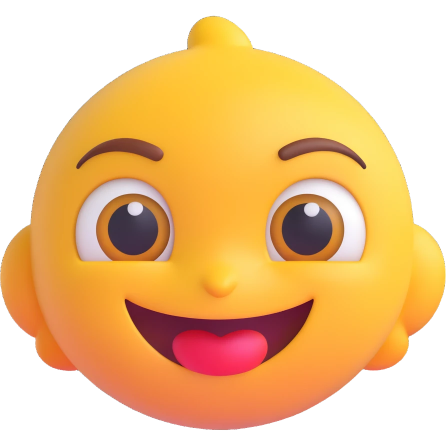 emoji with a mischievous smirk and exaggerated, glossy, begging eyes emoji