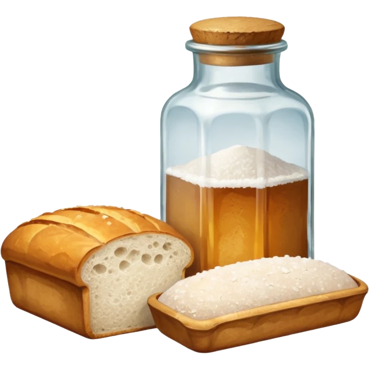  a one victorian bottle of salt and a loaf of bread emoji