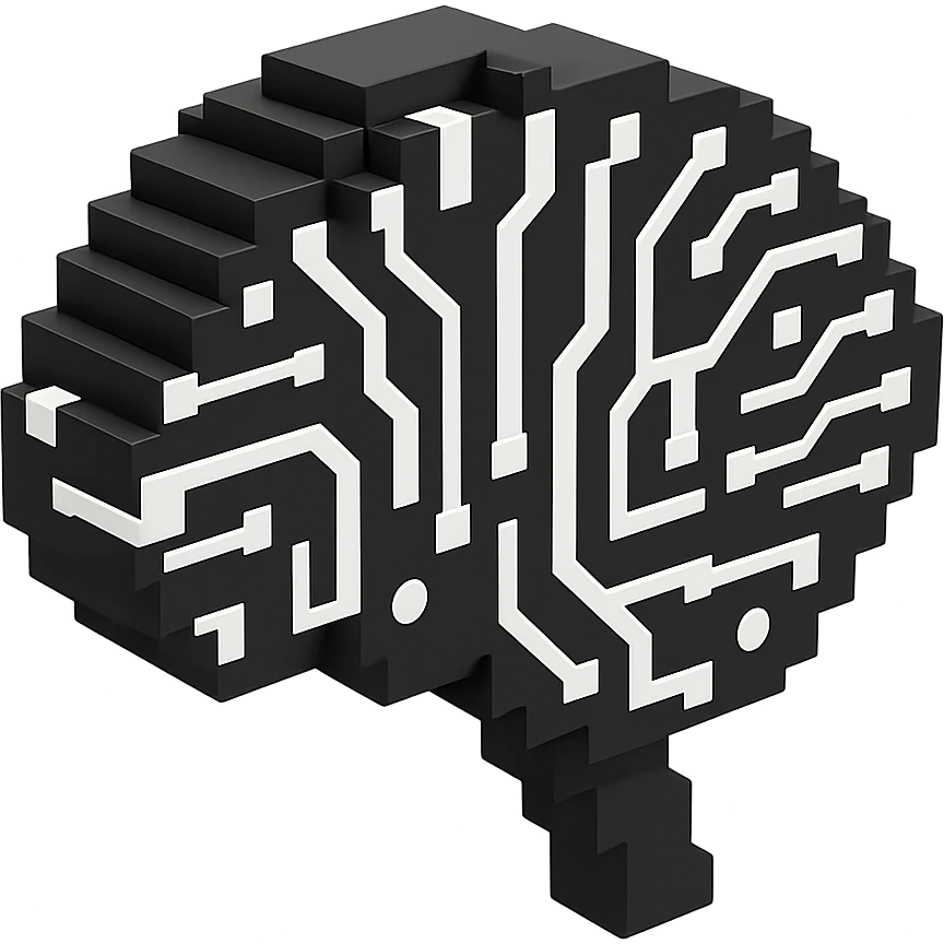 Make it voxel and bnw emoji