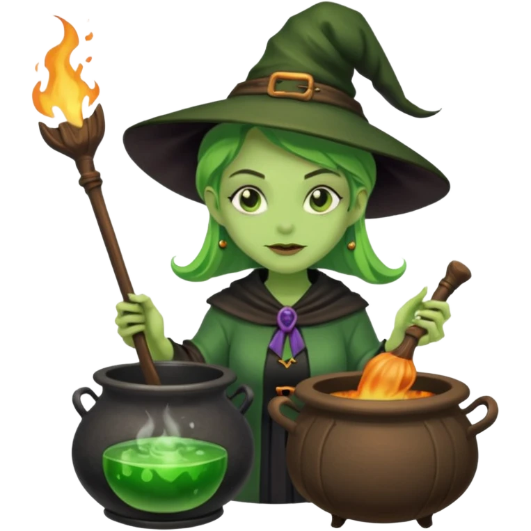 green witch cooking potion emoji
