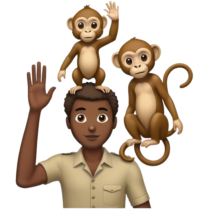 black sudanis 7 foot monkey with waves oon his head emoji