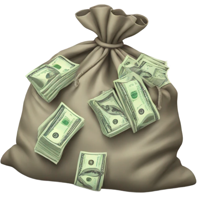 Bag with dollars emoji