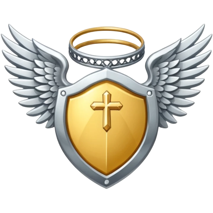 holy emblem with silver wings  emoji