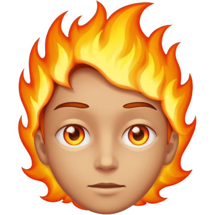 A burning person with fire coming out of where the eyes  emoji