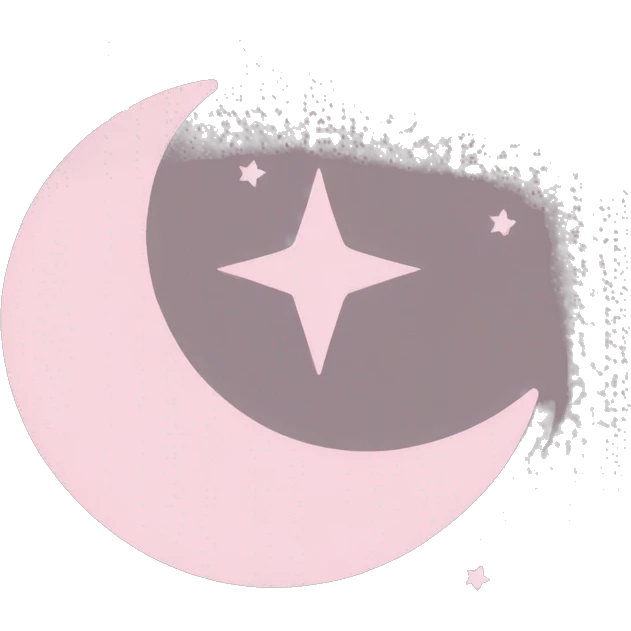 Light pink crescent with light pink moon and star  emoji