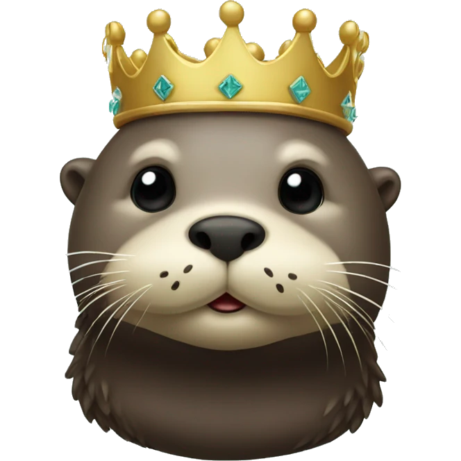 Sea Otter with crown on his head  emoji
