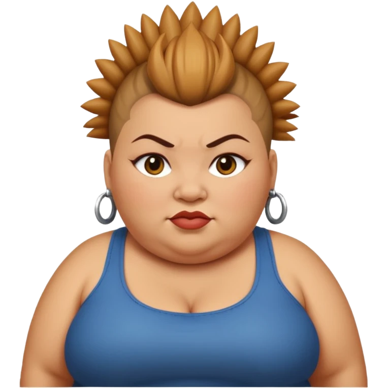 fat woman mohawk emoji