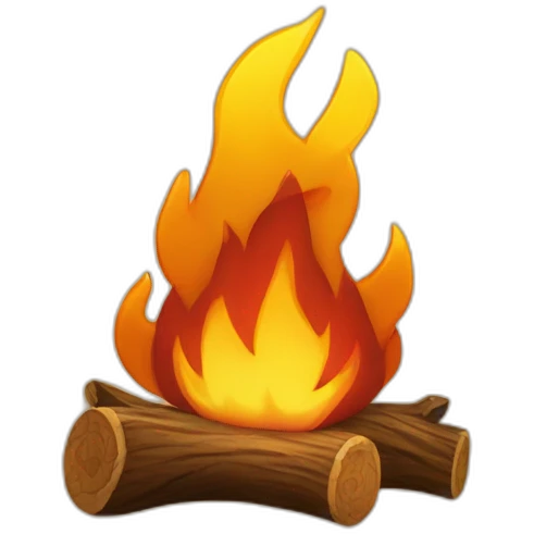 wood on fire emoji