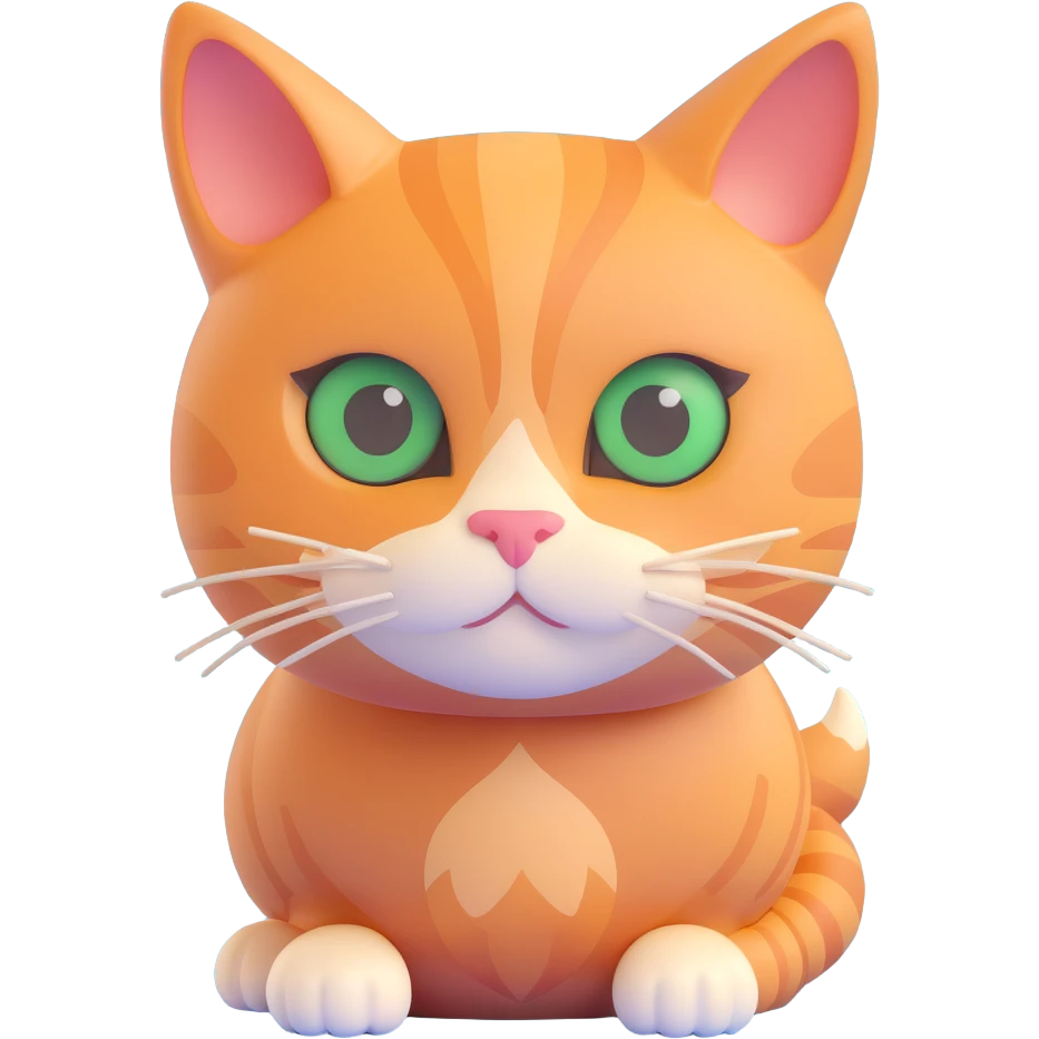 adorable ginger cat with green eyes emoji