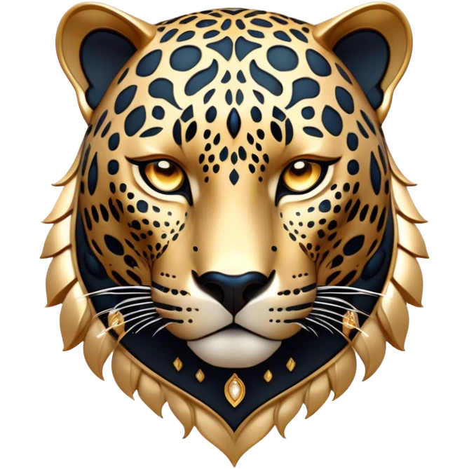 Cinematic Noble Jaguar Portrait Emoji, Poised and elegant, with a sleek, muscular build adorned with striking rosette patterns and intense, focused eyes, Simplified yet sharp and sophisticated features, highly detailed, glowing with a soft, wild luminescence, high shine, intelligent and graceful, stylized with an air of untamed nobility, focused and alert, soft glowing outline, capturing the essence of a watchful guardian that feels as though it could step out of the screen with effortless authority! emoji
