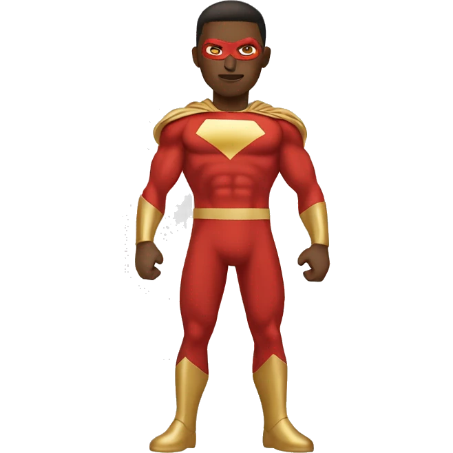 red and gold superhero emoji