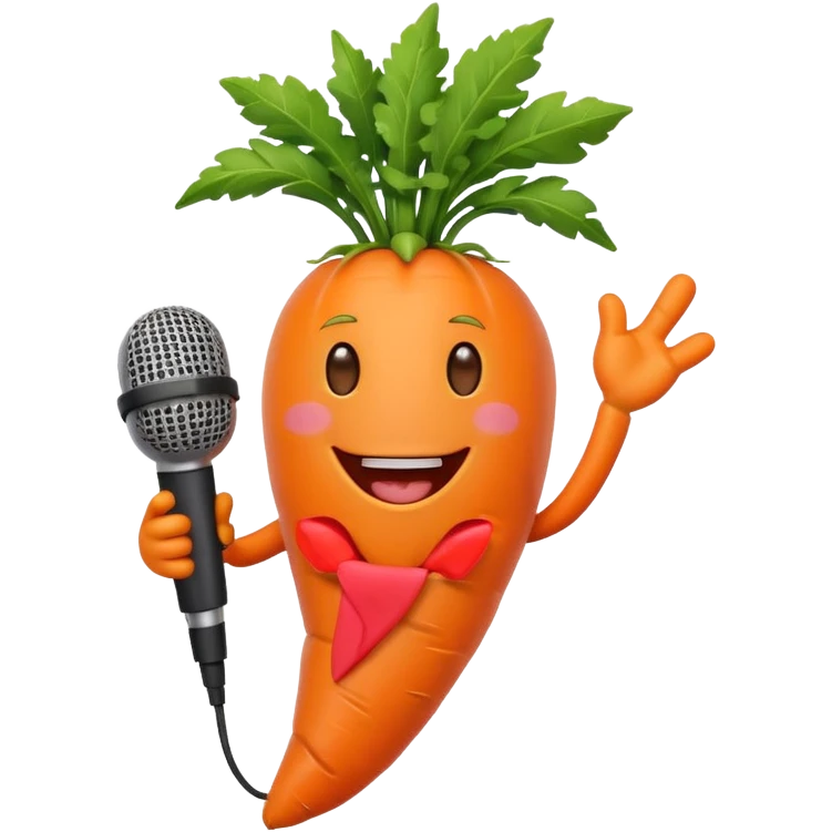 singing carrot with microphone emoji