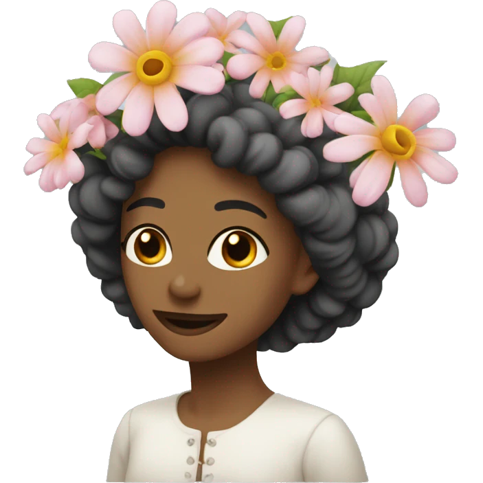 Épouse avec des fleur emoji