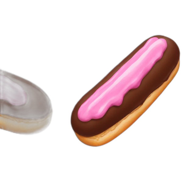 Eclair with pink glaze emoji
