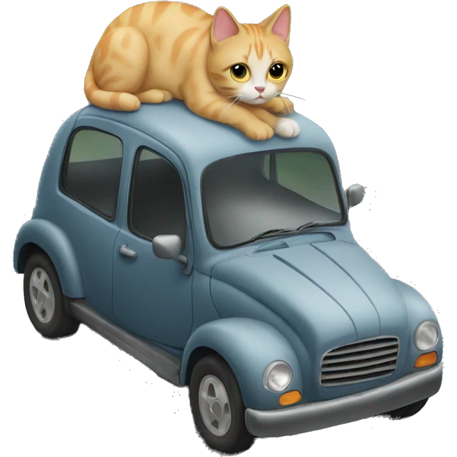 Cat on top of a car emoji