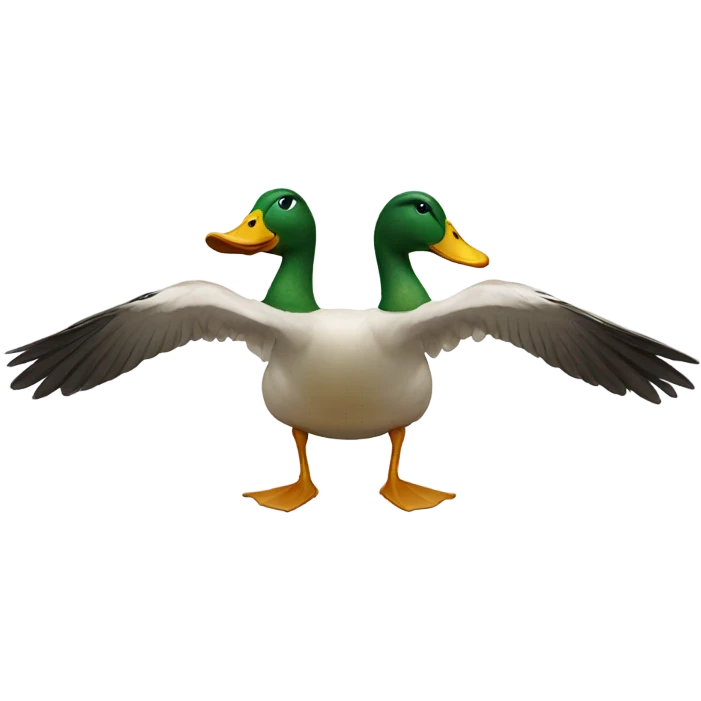 Duck doing half split  emoji