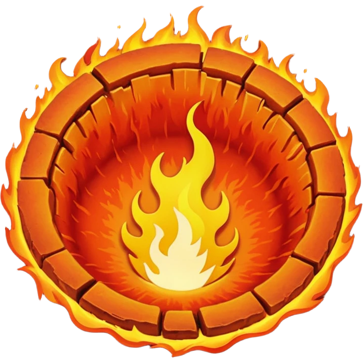 flaming crater emoji