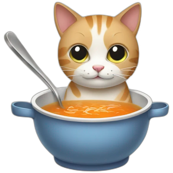 cat making soup emoji