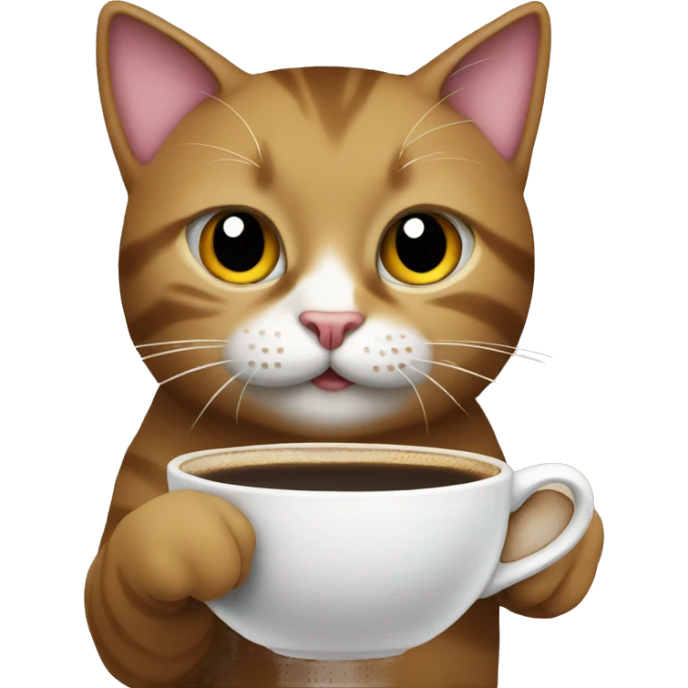 Cat with coffee emoji