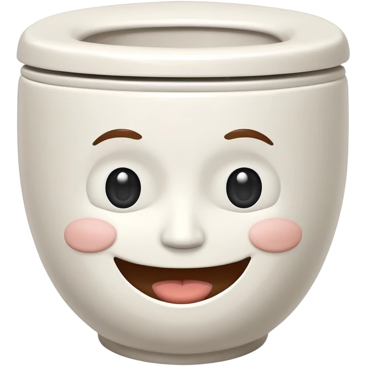 Cartoon toilet with human face emerging from bowl emoji