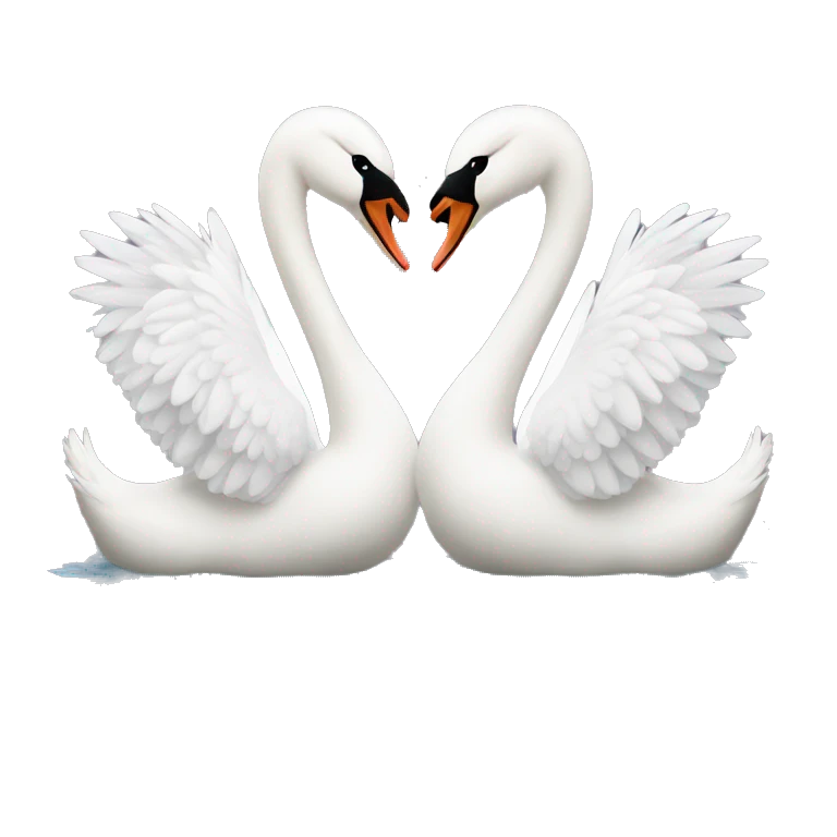 2 swans making a heart emoji