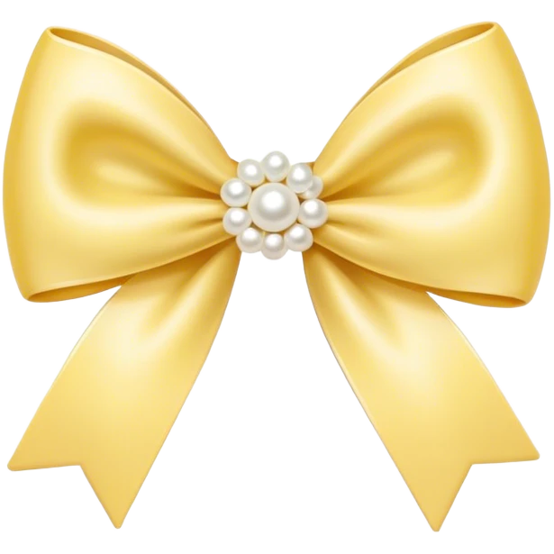 Pastel yellow bow with pearls emoji