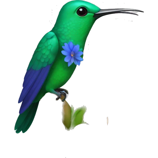 Colibrí con oliendo una flor  emoji