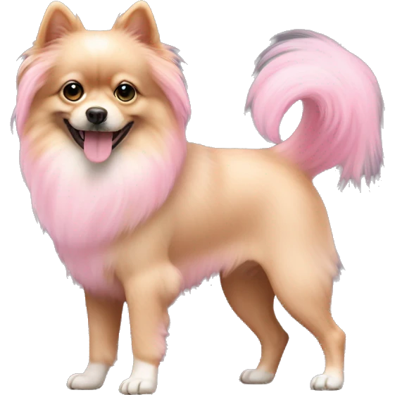 Pink pameranian cute short leg dog emoji