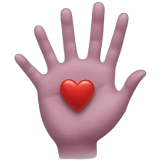 hand and heart emoji